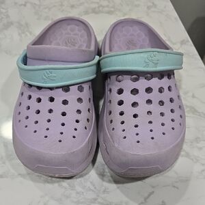 Kids Lavender and Aqua Clogs